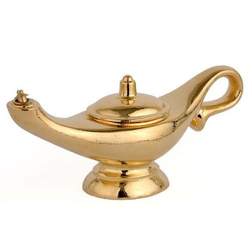Large Aladdin golden lamp 1