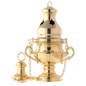 Traditional thurible in gold plated brass