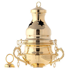 Traditional thurible in gold plated brass