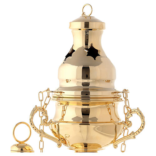 Traditional thurible in gold plated brass 2