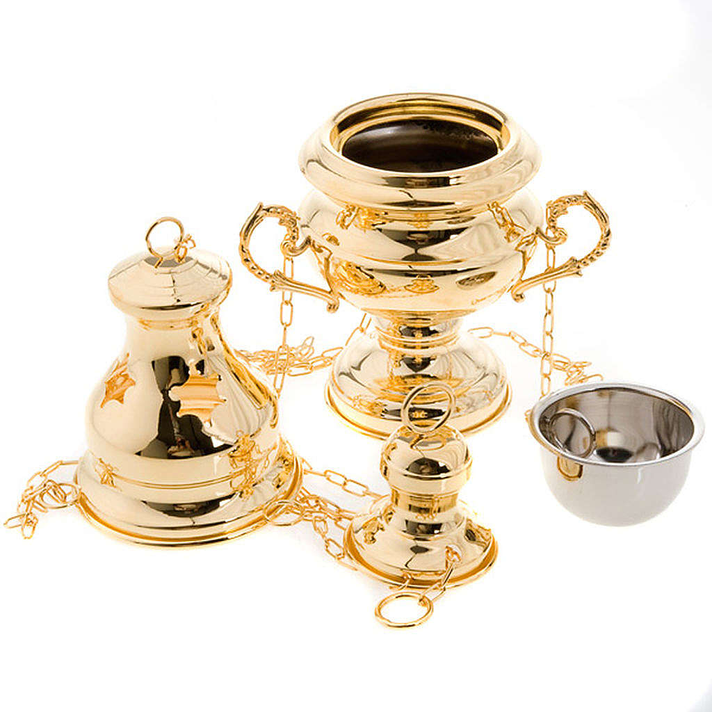 Traditional thurible in gold plated brass | online sales on HOLYART.com