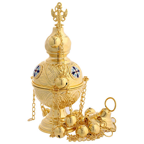 Orthodox style cross thurible 3