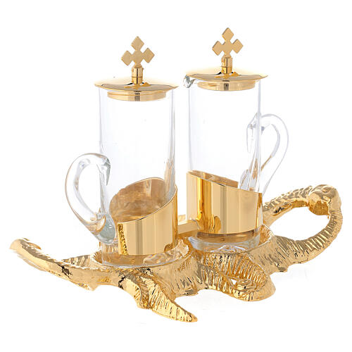 Cruet set with gold plated fish tray 3