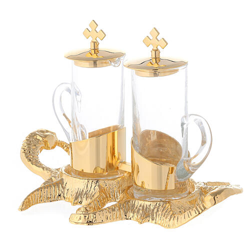 Cruet set with gold plated fish tray 4