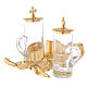 Cruet set for mass with gold plated fish tray s2