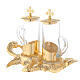 Cruet set for mass with gold plated fish tray s4