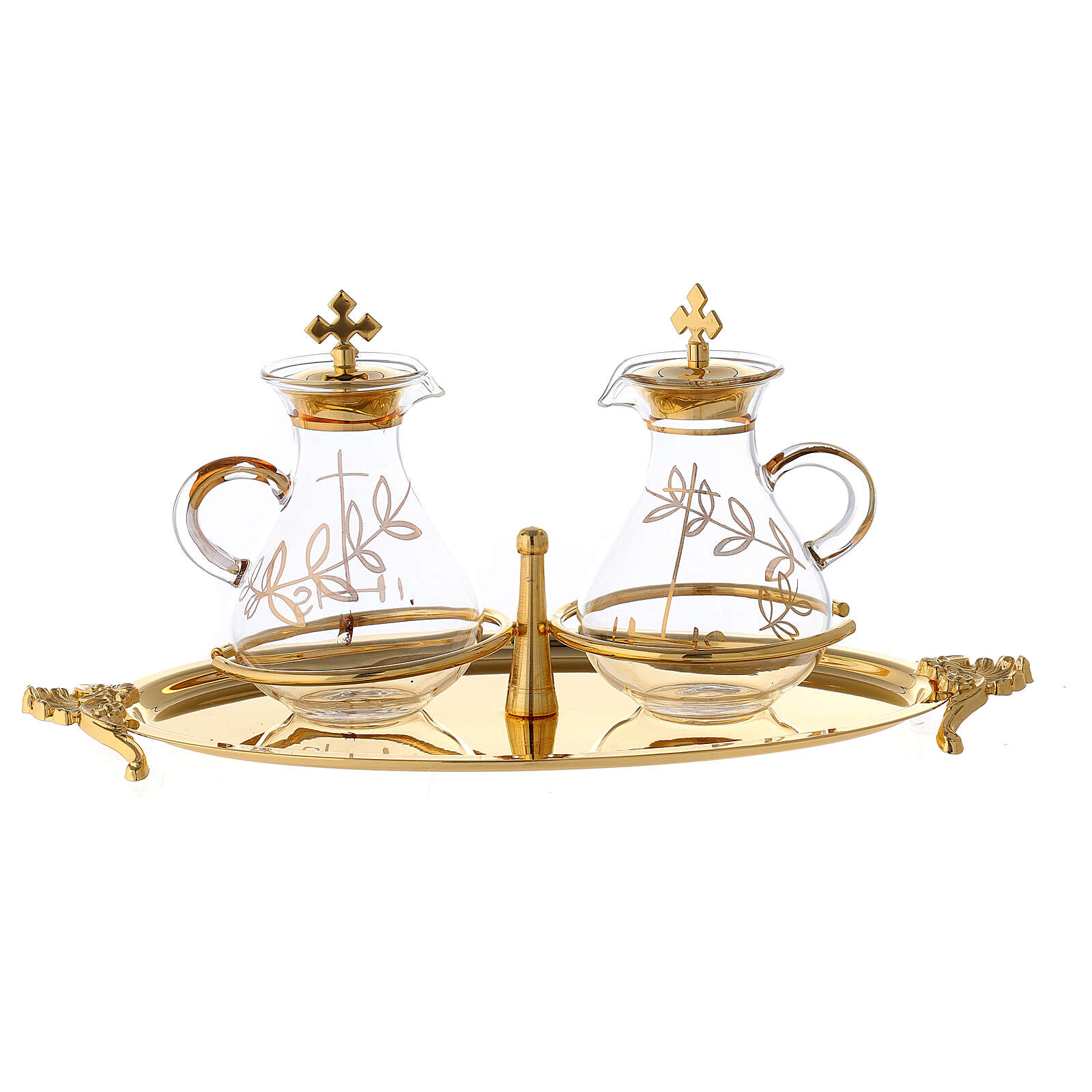 Cruet set with brass tray online sales on HOLYART.co.uk