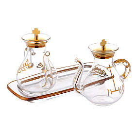 Gold Decorated Cruet Set With Spout