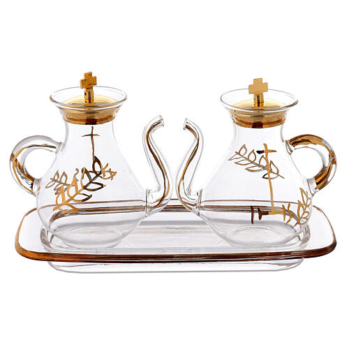 Gold decorated Cruet Set with spout 1
