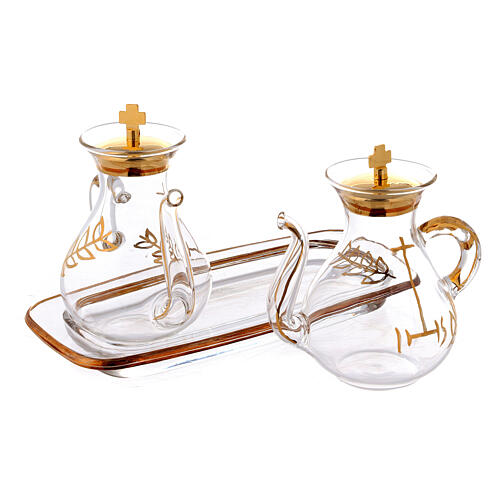 Gold decorated Cruet Set with spout 2