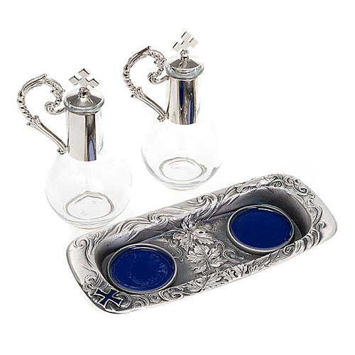Nickel-plated pewter magnetic cruet set for mass 2