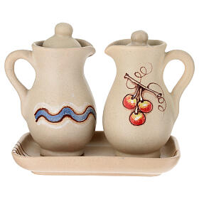 Ceramic amphora cruet set