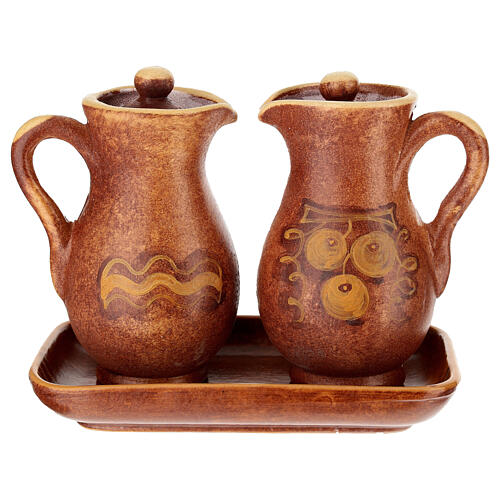 Ceramic amphora cruet set 3