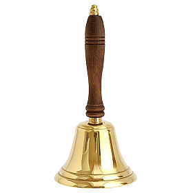 Dzwonek z drewnianą rączką średni