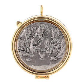 Pyx with pewter Emmaus plate