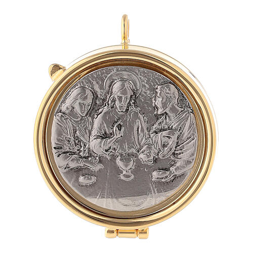Pyx with pewter Emmaus plate 1
