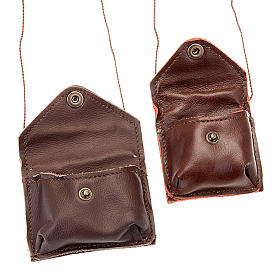 Teche Eucaristiche: Portateca vera pelle marrone cordino Teche Eucaristiche: Portateca vera pelle marrone cordino