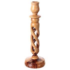 Olive wood torchon candle-holder