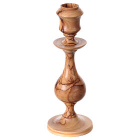 Traditional style olive wood candle-holder