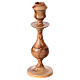 Traditional style olive wood candle-holder s1