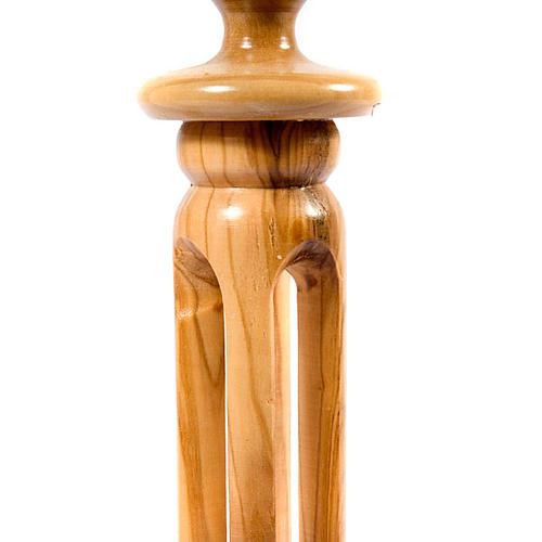 Modern style olive wood candle-holder 3