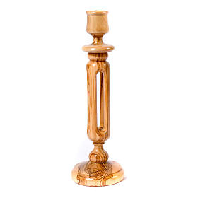 Modern style olive wood candle-holder
