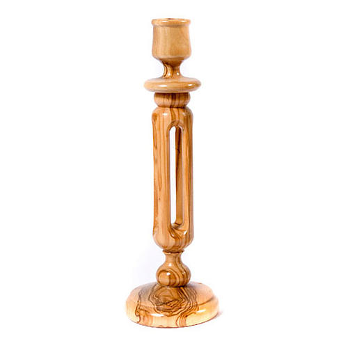 Modern style olive wood candle-holder 1