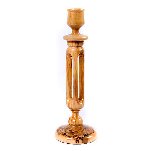 Modern style olive wood candle-holder 4