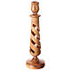 Olive wood carved candle-holder s1