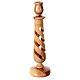 Olive wood carved candle-holder s2