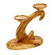Olive wood two-flame candlestick s2