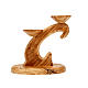 Olive wood two-flame candlestick s3