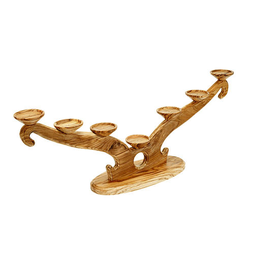 Candelabro olivo sette fiamme 2