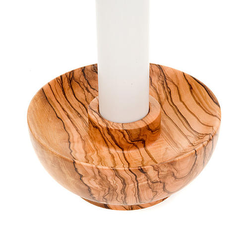 Olive wood liquid wax candle-holder 2