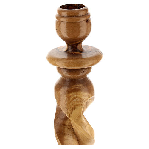 Olive wood torchon candle-holder 2