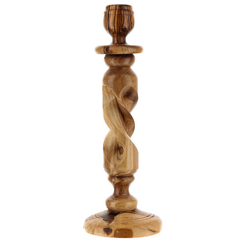 Olive wood torchon candle-holder 1