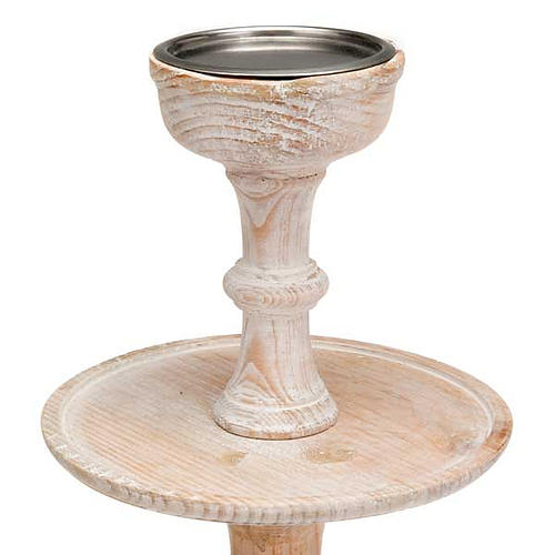 Natural wood standing candle-holder 2