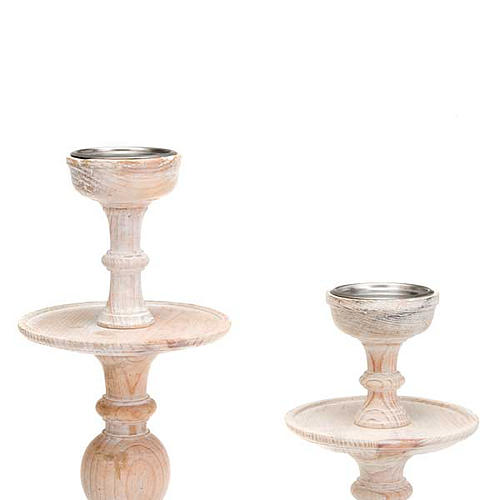 Natural wood standing candle-holder 4