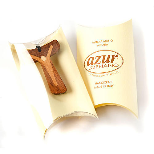 Inlayed wood Tau cross 2