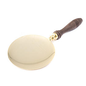 Calices Ciboires Patènes en métal: Patène manche en bois Calices Ciboires Patènes en métal: Patène manche en bois