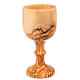 Olive wood chalice with ring s2