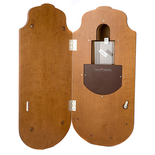 Weihwasserspender mit Becken aus Holz 2