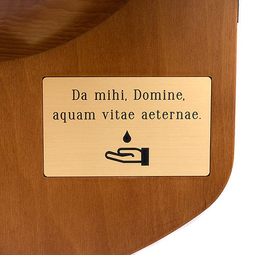 Weihwasserspender mit Becken aus Holz 6