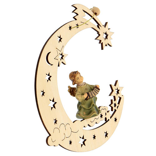 Christmas Decoration of Musician Angel on a Moon with Stars 2