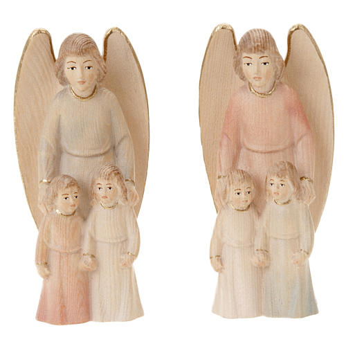 Wooden Guardian Angel with Children Statue 1