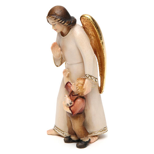 Guardian angel with little boy, modern style in Val Gardena wood 2