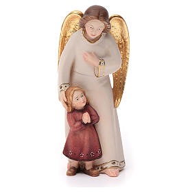 Guardian Angel with Girl, Modern Style in Val Gardena Wood