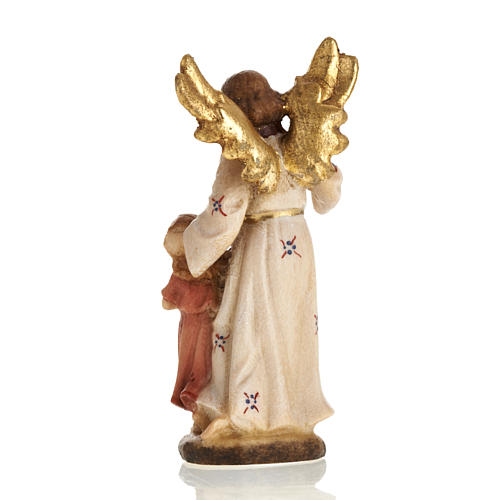 Guardian Angel Statue with Little Girl in Val Gardena Wood 2