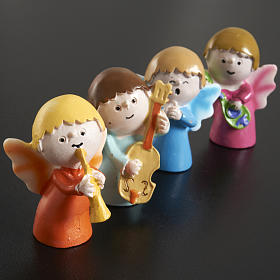 Angels musicians in resin, 4 pieces