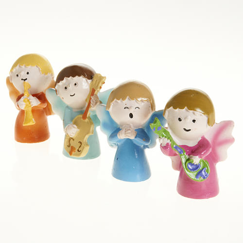 Angels musicians in resin, 4 pieces 1